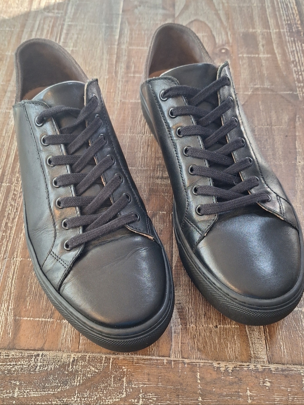 Armando Cabral Black Leather Tan Suede Backs Sneakers Men's 43(US 10)‎ Lace Up